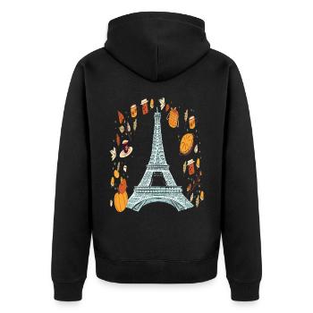 Couronne d’automne Tour Eiffel Automne à Paris Français - Veste à capuche bio Premium Unisexe - noir - Dos - Nico (187cm)