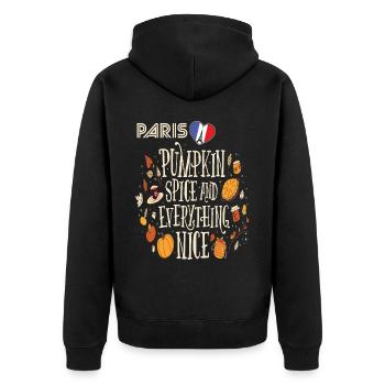 Citrouille Paris Automne Tour Eiffel Automne en France - Veste à capuche bio Premium Unisexe - noir - Dos - Nico (187cm)