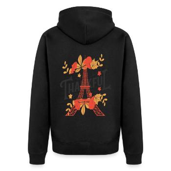 Tour Eiffel L’automne quitte Paris Souvenir Automne le - Veste à capuche bio Premium Unisexe - noir - Dos - Nico (187cm)