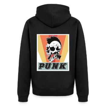 Punk Rock Musik Punks Rocking - Unisex Premium Bio Zip Hoodie - Schwarz - Hinten - Nico (187cm)