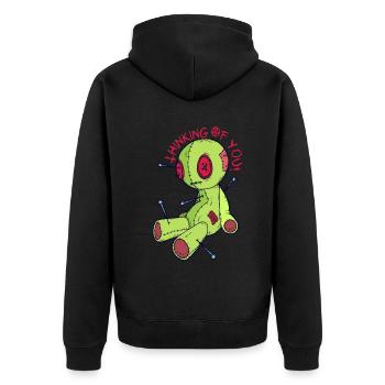 Voodoo Doll Witchcraft Je pense à toi! Flippant - Veste à capuche bio Premium Unisexe - noir - Dos - Nico (187cm)