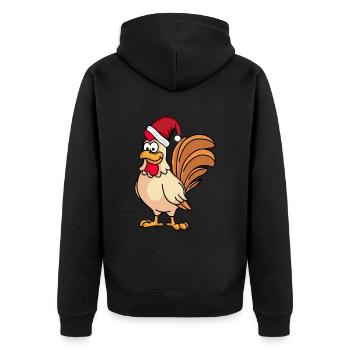 Hahn Comic Christmas - Unisex Premium Organic Zip Hoodie - black - Back - Nico (187cm)