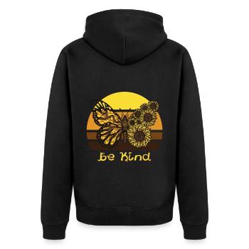 Être enfant papillon tournesol papillons L - Veste à capuche bio Premium Unisexe - noir - Dos - Nico (187cm)