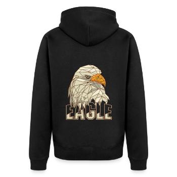 Eagle Nature Fauconnerie de montagne Oiseaux de proie Faucon autour des palombes - Veste à capuche bio Premium Unisexe - noir - Dos - Nico (187cm)
