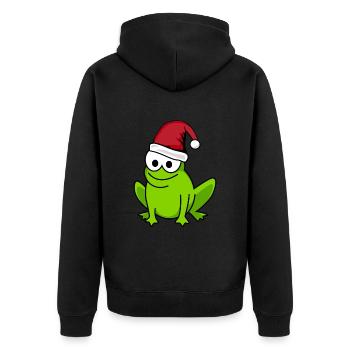 Grenouille Comic Noël - Veste à capuche bio Premium Unisexe - noir - Dos - Nico (187cm)