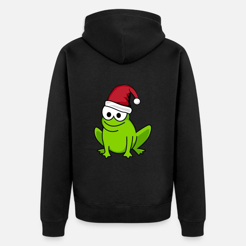 Grenouille Comic Noël - Veste à capuche bio Premium Unisexe - noir