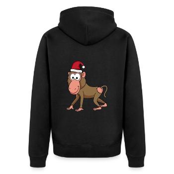 Singe singe Noël - Veste à capuche bio Premium Unisexe - noir - Dos - Nico (187cm)