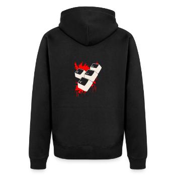 Bloody Gamer WASD - Unisex Premium Organic Zip Hoodie - black - Back - Nico (187cm)