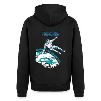 Avertissement Parkour Sautez par-dessus tout Freestyle Runnin - Veste à capuche bio Premium Unisexe - noir - Dos - Nico (187cm)