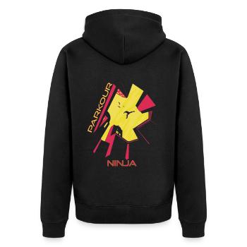 Ninja Parkour Jumping Building Freestyle City Runn - Unisex Premium Organic Zip Hoodie - black - Back - Nico (187cm)