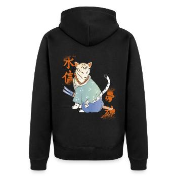 Chat samouraï avec Katana Catmurai Krie japonais - Veste à capuche bio Premium Unisexe - noir - Dos - Nico (187cm)