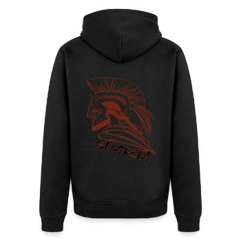 Sparta Ruhm Spartanerhelm Gladiator Antikes Griech - Unisex Premium Bio Zip Hoodie - Schwarz - Hinten - Nico (187cm)