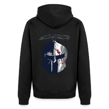 Spartan Army Ancient Greece Sparta Helmet Gla - Unisex Premium Organic Zip Hoodie - black - Back - Nico (187cm)