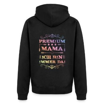 Beste Mama der Welt - Unisex Premium Bio Zip Hoodie - Schwarz - Hinten - Nico (187cm)