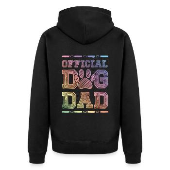 Hunde Papa - Unisex Premium Bio Zip Hoodie - Schwarz - Hinten - Nico (187cm)