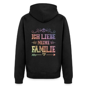 I Love my Family - Unisex Premium Bio Zip Hoodie - Schwarz - Hinten - Nico (187cm)