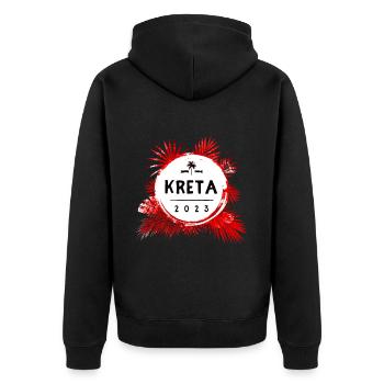 Crete 2023 Colorful - Unisex Premium Organic Zip Hoodie - black - Back - Nico (187cm)