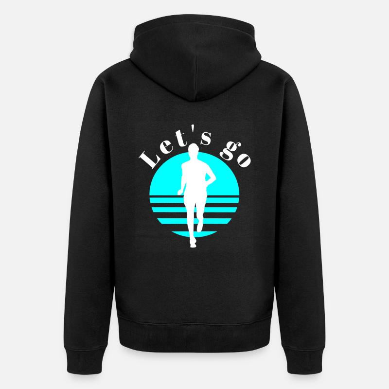 Runner - Unisex Premium Bio Zip Hoodie - Schwarz