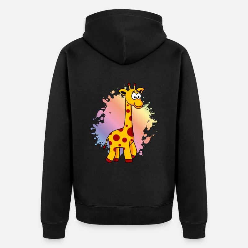 Giraffe Comic Tier - Unisex Premium Bio Zip Hoodie - Schwarz