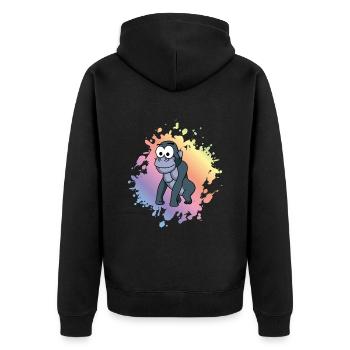 Gorilla Comic - Veste à capuche bio Premium Unisexe - noir - Dos - Nico (187cm)