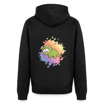 Dinosaur triceratops Comic - Unisex Premium Organic Zip Hoodie - black - Back - Nico (187cm)