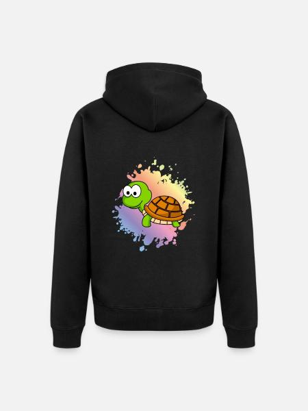 Turtle Comic Animal - Unisex Premium Organic Zip Hoodie - black