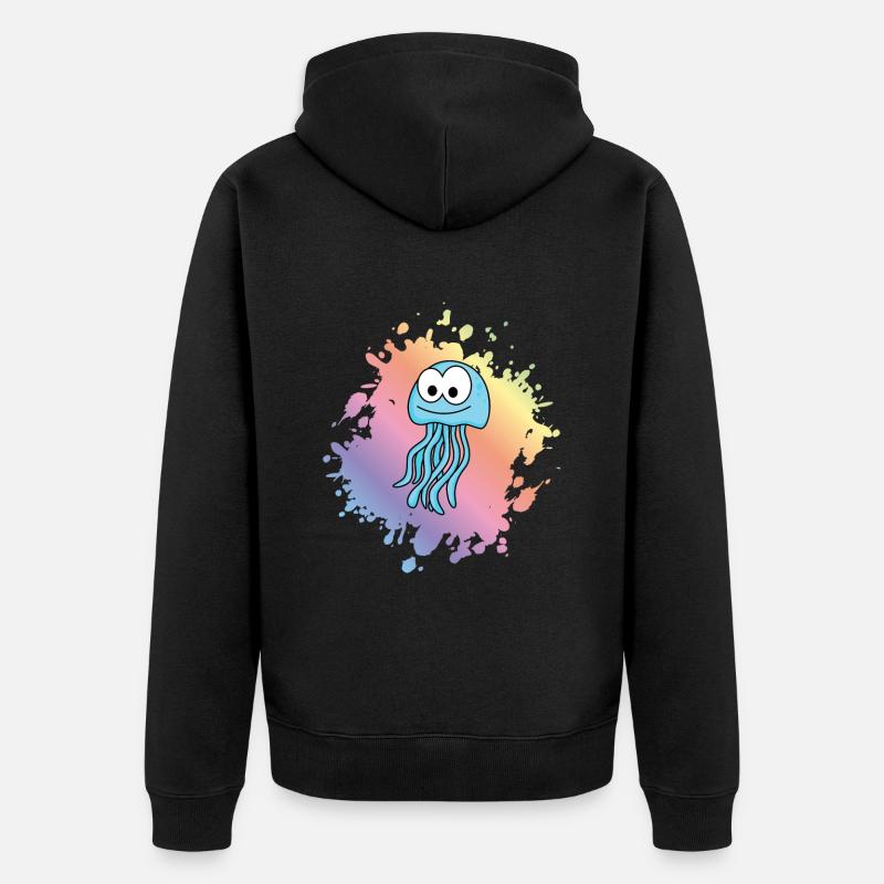 Méduse Comic Animal - Veste à capuche bio Premium Unisexe - noir