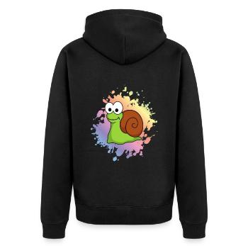 Snail Comic Animal - Unisex Premium Organic Zip Hoodie - black - Back - Nico (187cm)