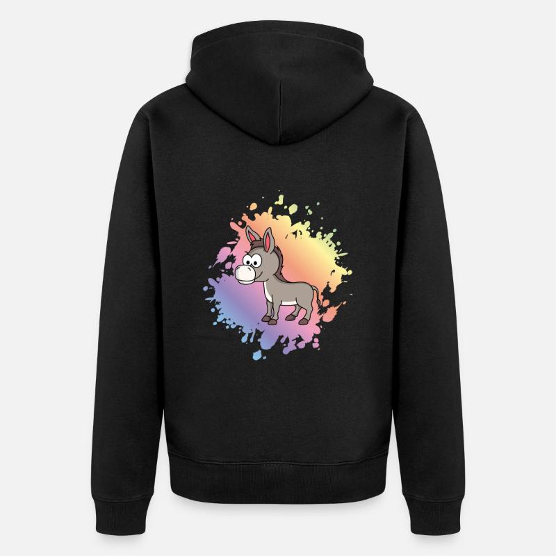 Âne Comic Animal - Veste à capuche bio Premium Unisexe - noir