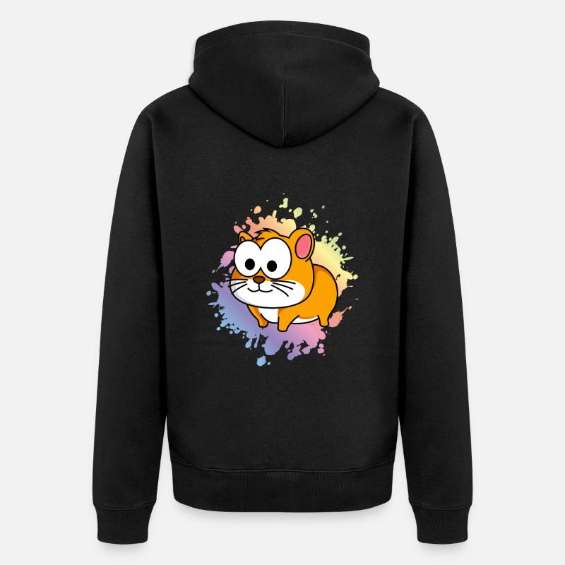 Hamster Comic Animal - Veste à capuche bio Premium Unisexe - noir