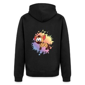 Hyène Comic Animal - Veste à capuche bio Premium Unisexe - noir - Dos - Nico (187cm)