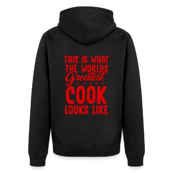 World's best chef - Unisex Premium Organic Zip Hoodie - black - Back - Nico (187cm)