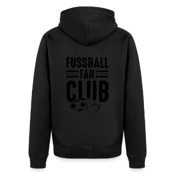 Fussball Fan Club - Unisex Premium Bio Zip Hoodie - Schwarz - Hinten - Nico (187cm)