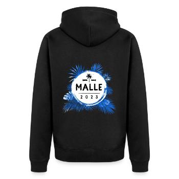 Malle 2023 coloré - Veste à capuche bio Premium Unisexe - noir - Dos - Nico (187cm)