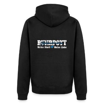 Ruhrpott Gelsenkirchen Meine Stadt meine Liebe - Unisex Premium Bio Zip Hoodie - Schwarz - Hinten - Nico (187cm)