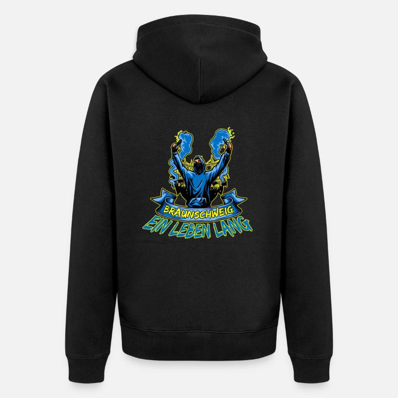 Braunschweig ein Leben lang - Unisex Premium Bio Zip Hoodie - Schwarz