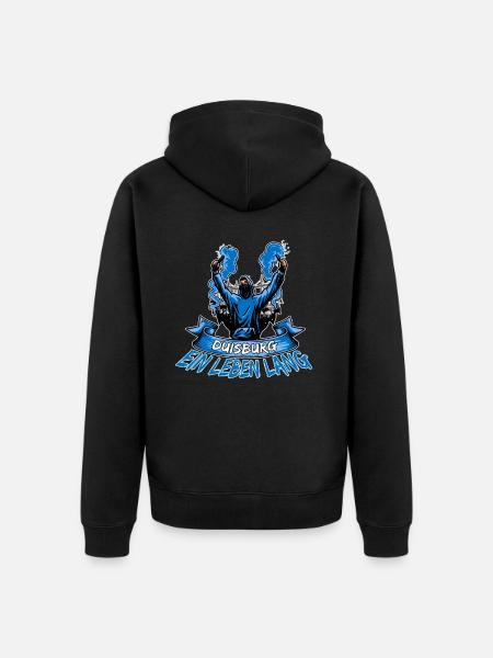 Duisburg ein Leben lang - Unisex Premium Bio Zip Hoodie - Schwarz