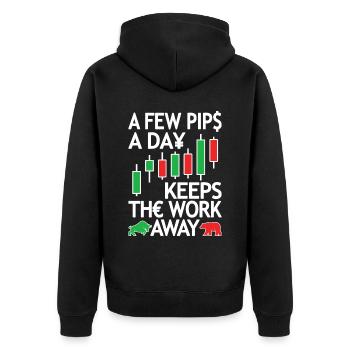 DayTrader Trader Forex Trading Forex Trading - Veste à capuche bio Premium Unisexe - noir - Dos - Nico (187cm)
