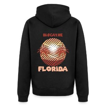 Biscayne Florida Palmen Ocean Surfing National Par - Unisex Premium Bio Zip Hoodie - Schwarz - Hinten - Nico (187cm)