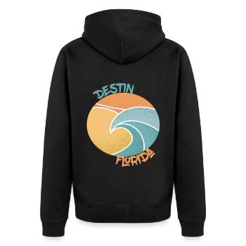 Destin-Palms Florida-Holiday-Beach-Ocean - Unisex Premium Organic Zip Hoodie - black - Back - Nico (187cm)