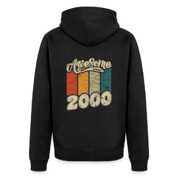 2000 Geburtstag Awesome since Retro - Unisex Premium Bio Zip Hoodie - Schwarz - Hinten - Nico (187cm)