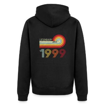1999 Birthday Legendary since Vintage Rainbow - Unisex Premium Organic Zip Hoodie - black - Back - Nico (187cm)