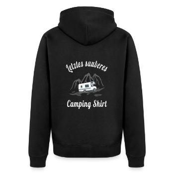 Wohnmobil lustig Camping Camper Camperin - Unisex Premium Bio Zip Hoodie - Schwarz - Hinten - Nico (187cm)