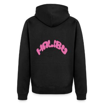 Malibu Californie Palmiers Rétro Océan Surf - Veste à capuche bio Premium Unisexe - noir - Dos - Nico (187cm)
