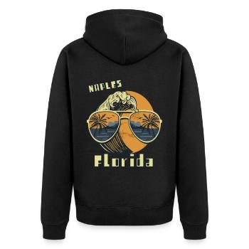 Palmier Lunettes de soleil Floride Naples Plage Océan - Veste à capuche bio Premium Unisexe - noir - Dos - Nico (187cm)