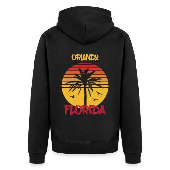Floride Orlando Palm Ocean Surf - Veste à capuche bio Premium Unisexe - noir - Dos - Nico (187cm)
