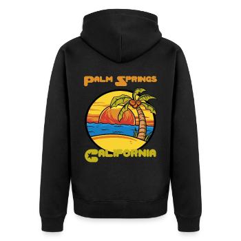 Palm Springs Sunset Vacation California Pa - Unisex Premium Organic Zip Hoodie - black - Back - Nico (187cm)