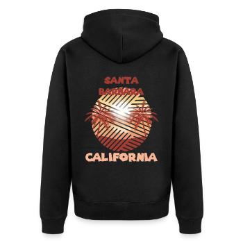 Californie Santa Barbara Palm Ocean Surf - Veste à capuche bio Premium Unisexe - noir - Dos - Nico (187cm)