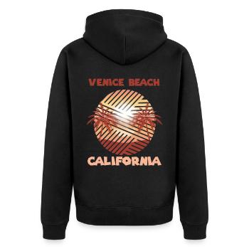 Retro Venice Beach California Palm Surfing à Oz - Veste à capuche bio Premium Unisexe - noir - Dos - Nico (187cm)