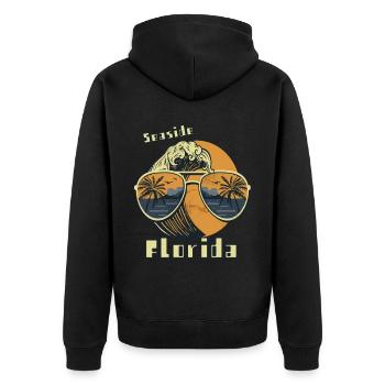 Sunglass Florida Coastal Palm Beach Ocean - Unisex Premium Organic Zip Hoodie - black - Back - Nico (187cm)
